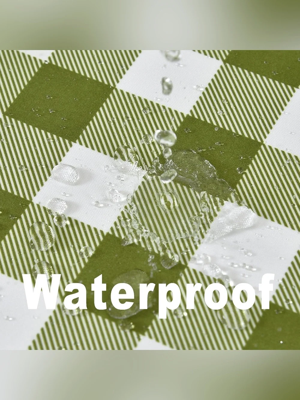Green Gingham Tablecloth with Tassel Trim - 52x70 inches Home Dining